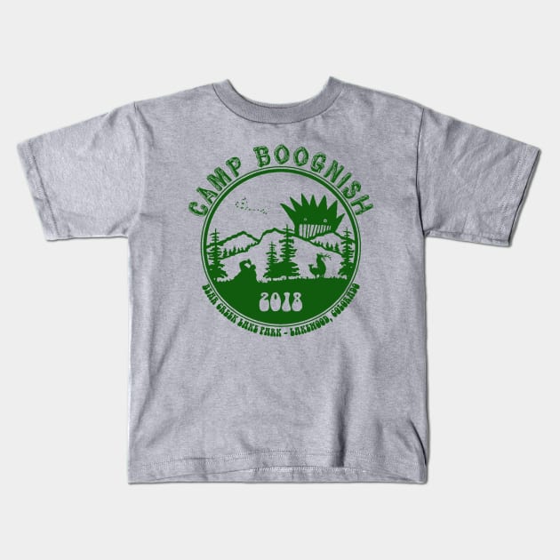 CAMP BOOGNISH (Vintage Green) Kids T-Shirt by bradc